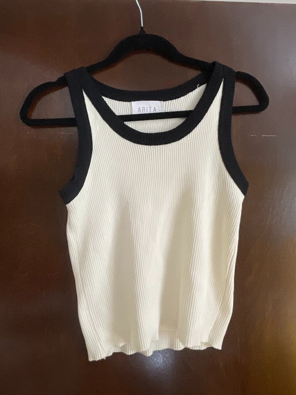 Women's White Tank with Black Trim